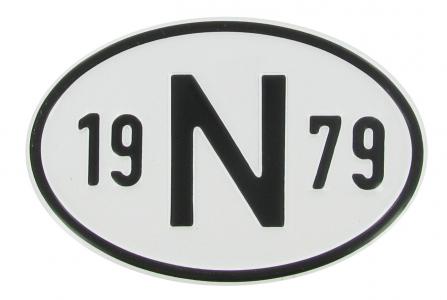 Landesplakette N 1979 – Aluminium Nationalitätsschild für Oldtimer