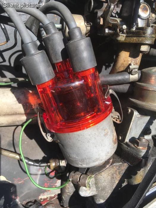 Verteilerkappe rot transparent