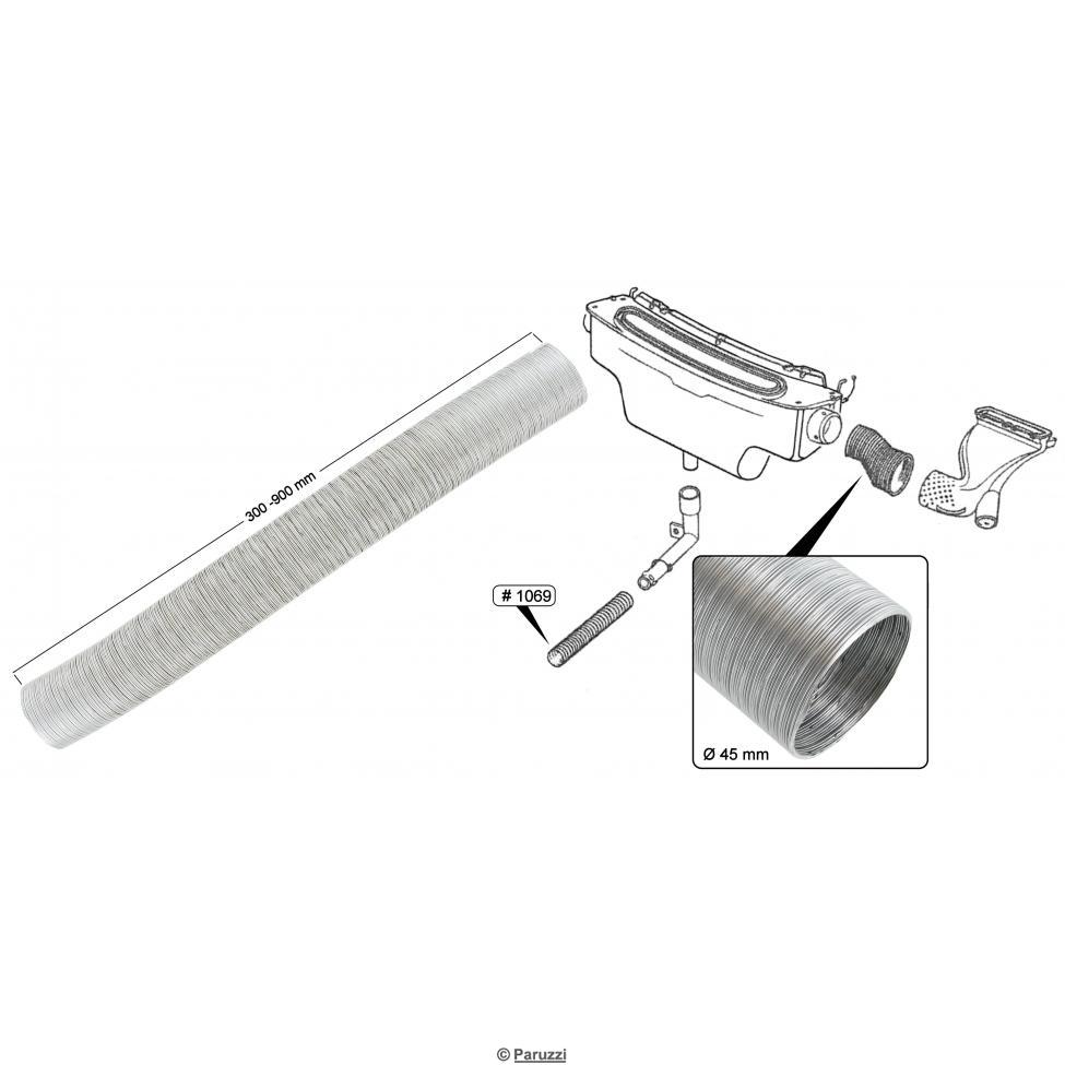 Frischluftkastenanschlussschlauch Aluminium