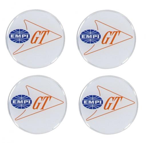 Nabendeckel Aufkleber EMPI GT Logo weiß Radkappe