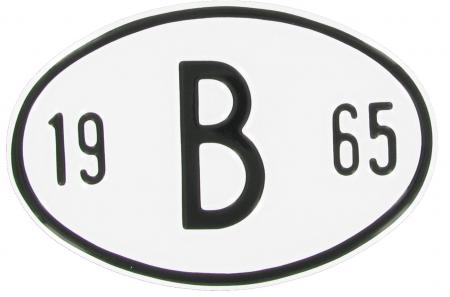 Landesplakette B 1965 oval Aluminium für VW Oldtimer
