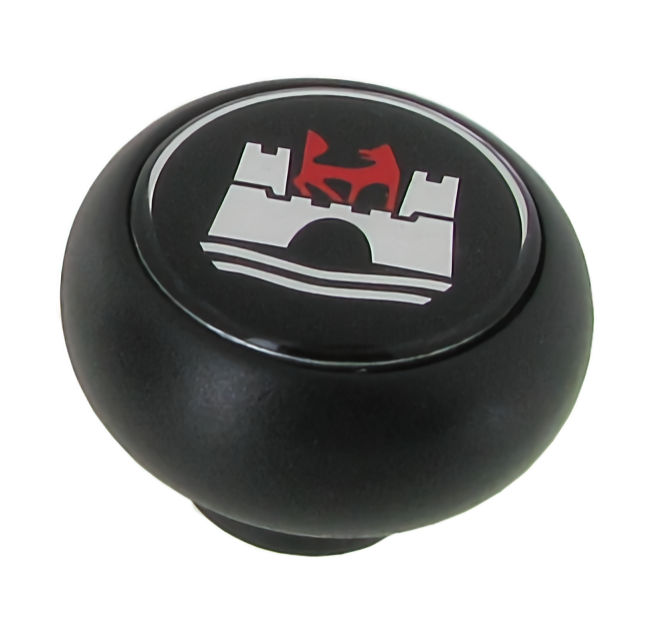 Schaltknopf schwarz mit Wolfsburg-Emblem für Käfer & Ghia