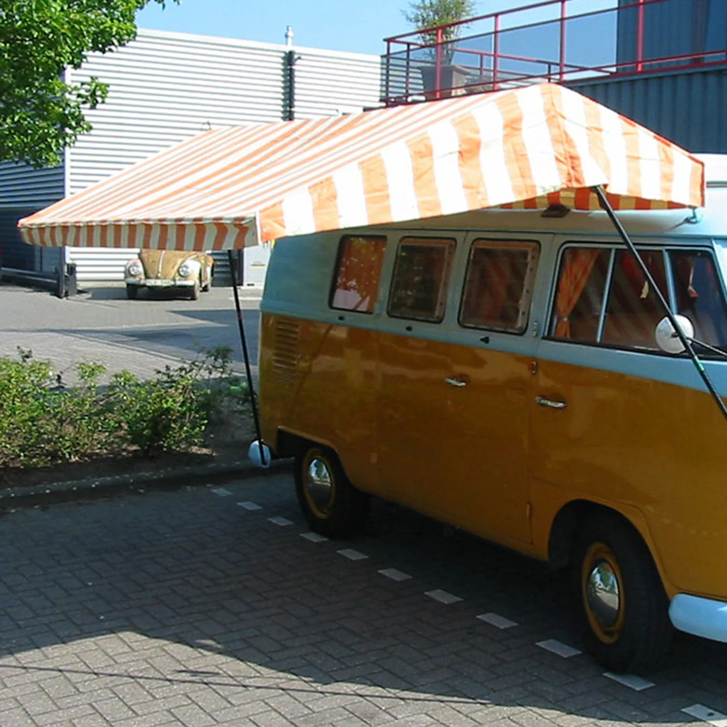 Westfalia Zeltstoff orange/weiß pro Meter für VW Klassiker