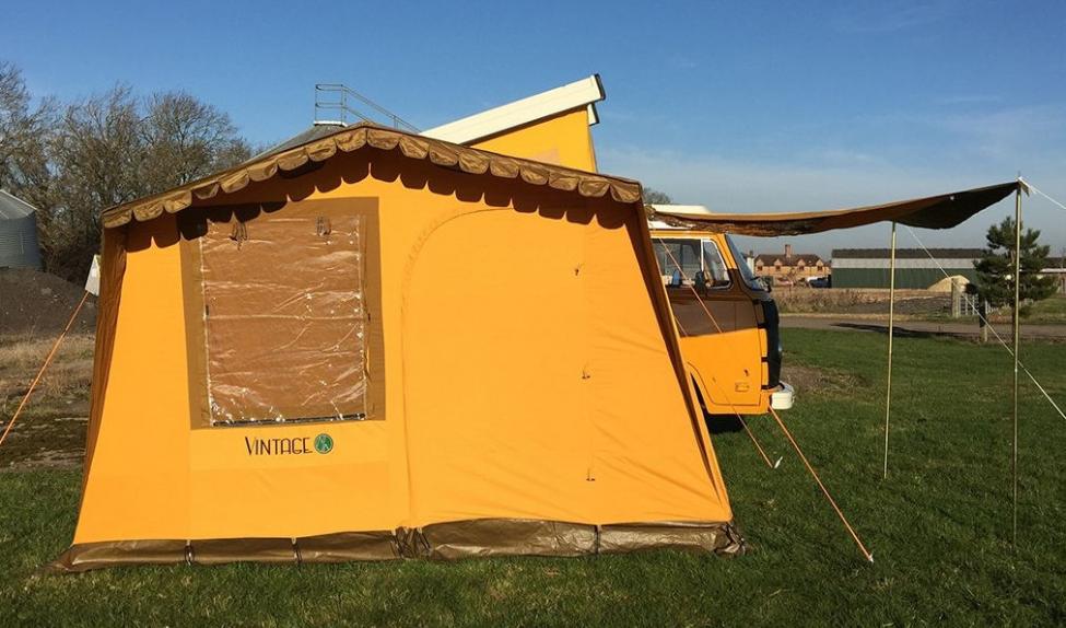Vintage-Vorzelt für Bulli – Klassisches Camping-Zelt mit modernen Materialien