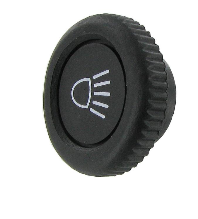 Lichtschalter Knopf geriffelt schwarz mit Symbol ab 1968