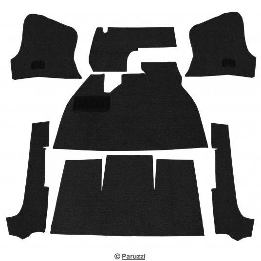 Schlingenflor-Teppichsatz für den Innenraum schwarz (7-teilig) für Cabrio