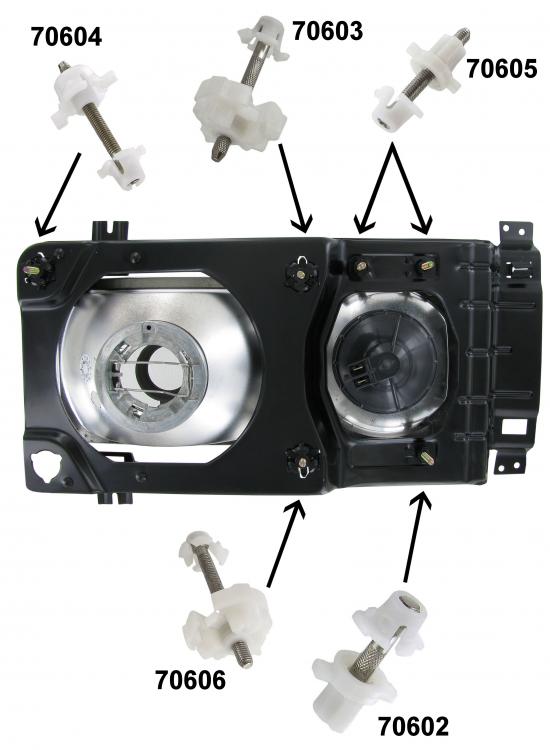 Abblendlicht Stellschraube horizontal eckige Scheinwerfer T3