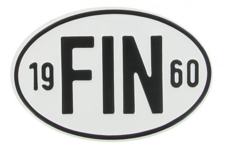 Landesplakette FIN 1960 – Aluminium Nationalitätsschild für VW