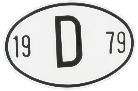 Landesplakette D 1979 – Aluminium Nationalitätszeichen für Oldtimer