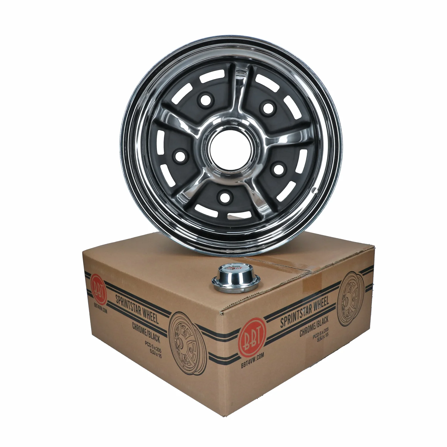 Rad BBT Sprintstar Chrom/schwarz 5,5x15" ET+34 5-Loch