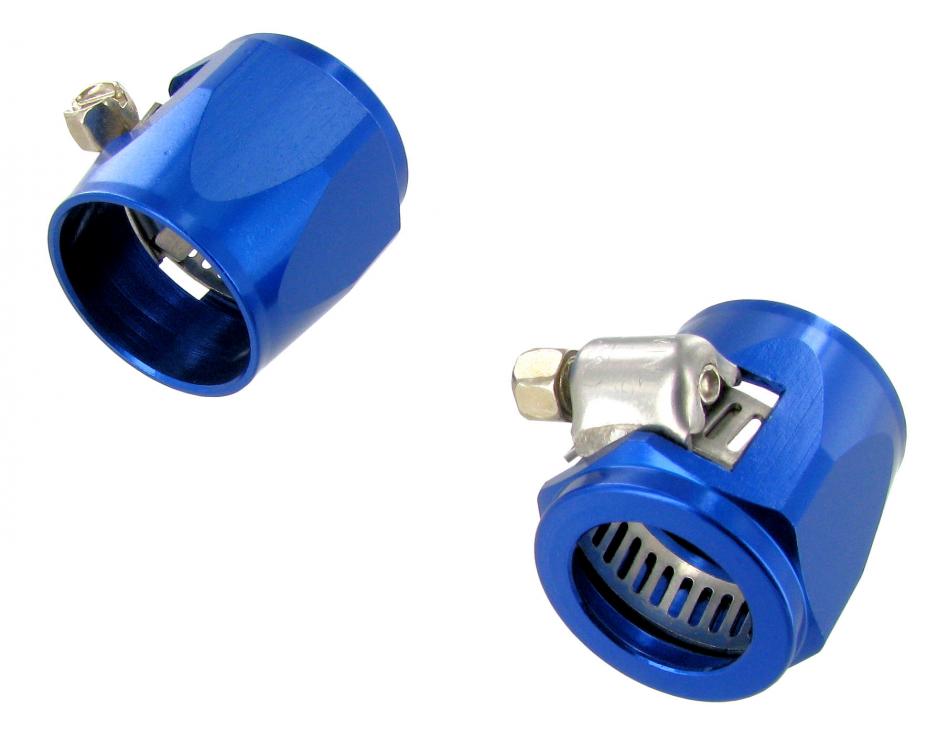 Verstärkte Schlauchschellen eloxiert Blau 18-21mm Edelstahl