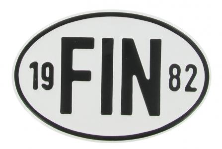Landesplakette FIN 1982 – Aluminium Nationalitätsschild oval