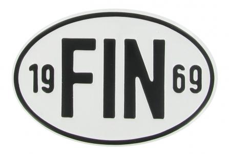 Landesplakette FIN 1969 Aluminium oval 18x12cm