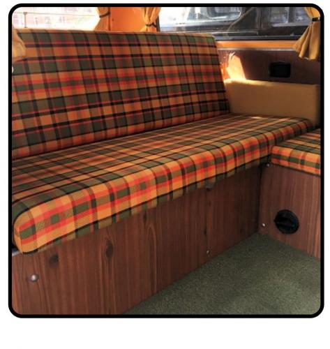 Schlafsofa Bezug 1400mm Westfalia Karomuster Orange/Gelb/Grün