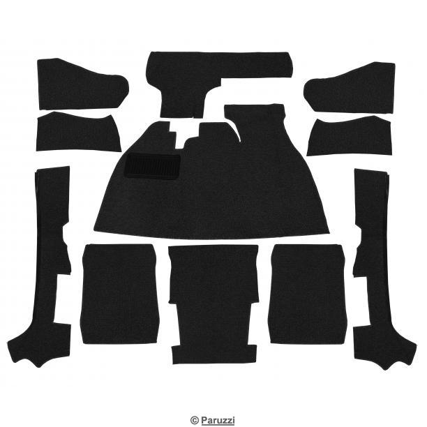 Schlingenflor-Teppichset für Innenräume schwarz (11-teilig) für Cabrio Kopie