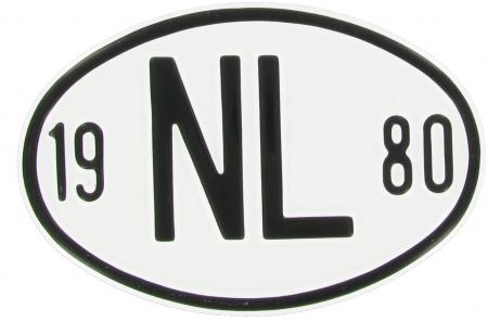 Landesplakette NL 1980 – Aluminium Nationalitätszeichen oval