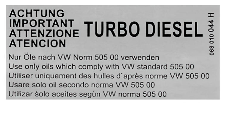 Ventildeckel Aufkleber Öl Spezifikation Silber Grau T3