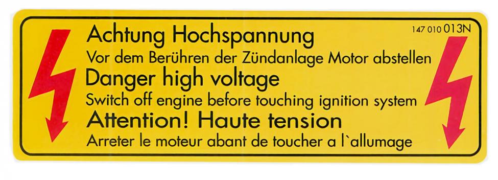High Voltage Aufkleber Relaiskasten T3 Wasserboxer