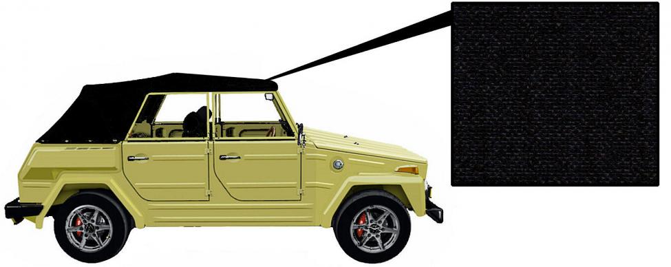 Cabrio Verdeck Vinyl Schwarz für VW Typ 181
