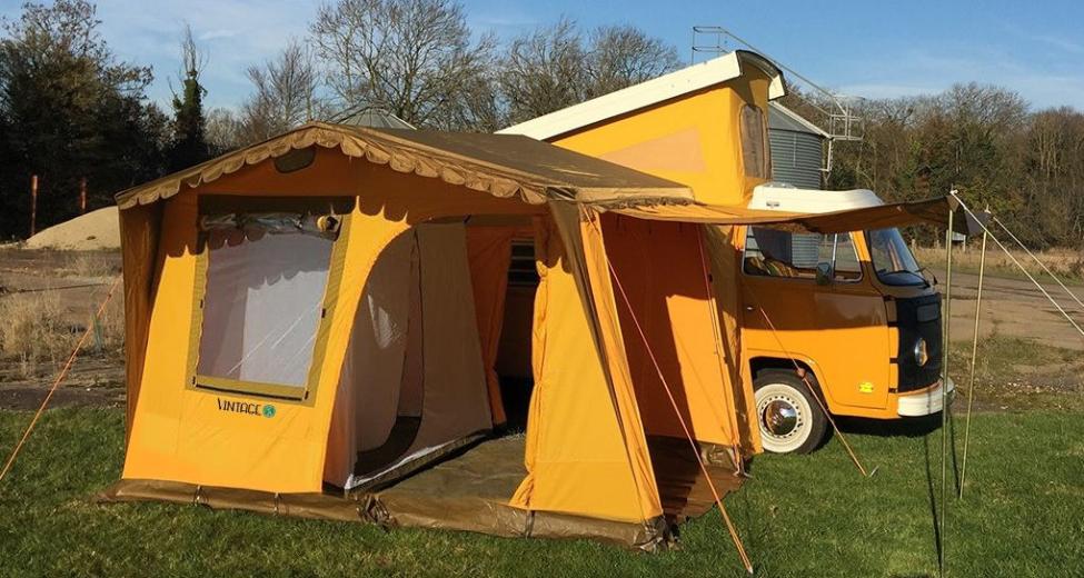Vintage-Vorzelt für Bulli – Klassisches Camping-Zelt mit modernen Materialien