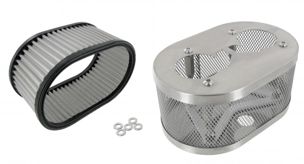 Edelstahl Classic Style Luftfilter mit Entlüftung für VW Oldtimer