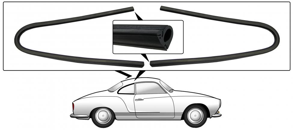 Hintere Seitenfenster Dichtungen für Karmann Ghia 1960–1971