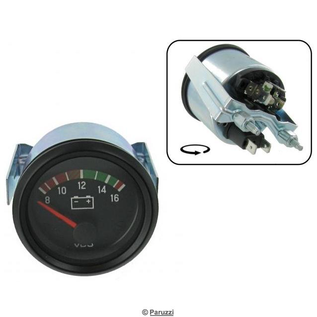 Voltmeter 8-16V, Ø 52 mm