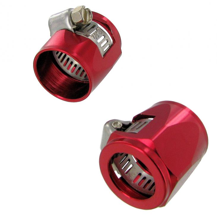 Verstärkte Schlauchschellen eloxiert Rot 18-21mm Edelstahl