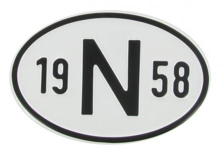Landesplakette N 1958 - Aluminium Länderschild für VW Oldtimer