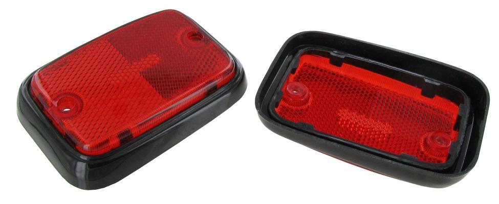 Seitenreflektor hinten rot/schwarz für Bulli Export 1969-1979