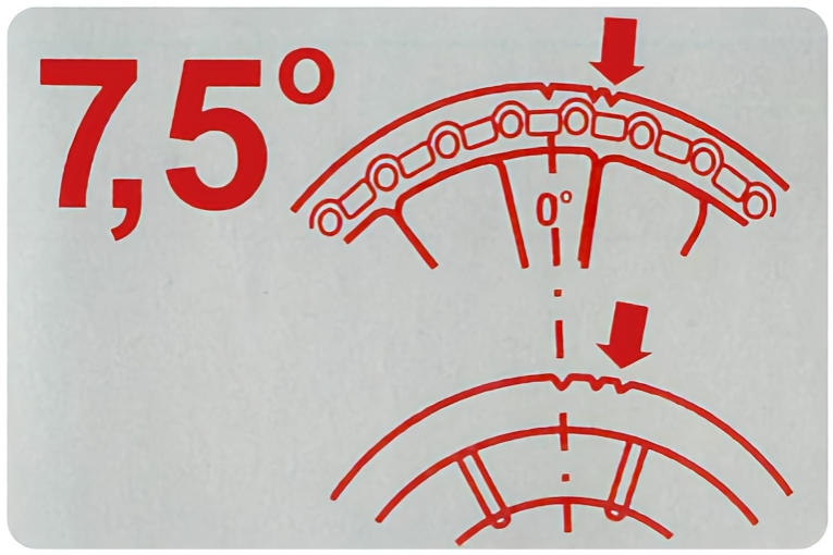 Aufkleber Zündzeitpunkt 7,5° für VW Oldtimer Restaurierung
