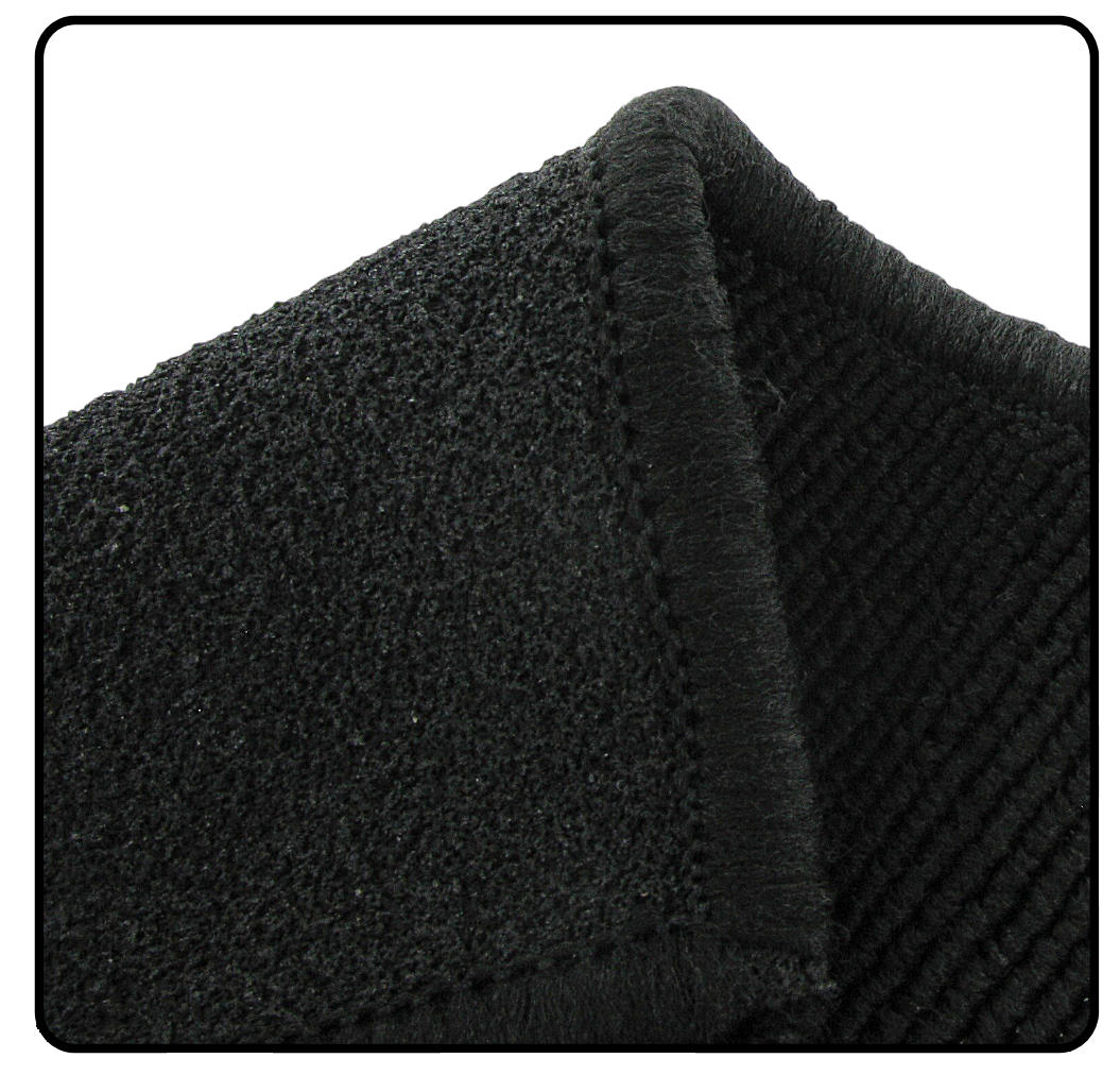 Gerippter Schlingenware Heckkofferraum Teppichsatz, schwarz (5-teilig)