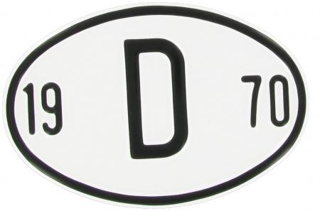Landesplakette D 1970 oval Aluminium für VW Oldtimer