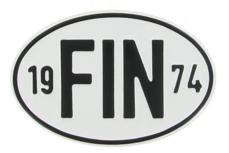 Landesplakette FIN 1974 oval Aluminium Oldtimer