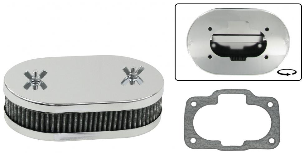 Chrom oval Luftfilter für VW Oldtimer Weber EMPI Dellorto