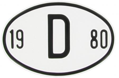 Landesplakette D 1980 – Aluminium Länderschild für Oldtimer
