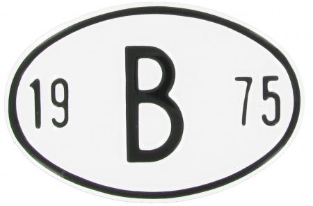 Landesplakette B 1975 – Aluminium Länderschild für Oldtimer