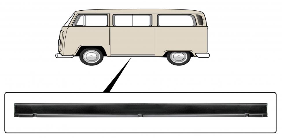 Außenschweller B-Qualität, Seite ohne Schiebetür, 1967-1979