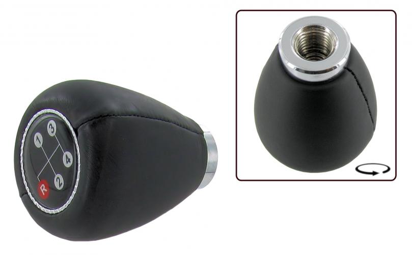 Schaltknopf mit Schaltmuster, schwarz Vinyl