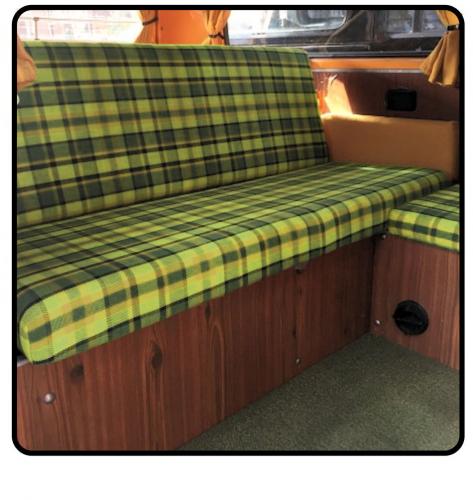 Schlafsofa Polsterbezug 1400mm kariert Grün/Gelb Westfalia