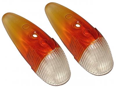 Blinkerglas Bernstein Orange/Weiß VW Käfer 1960-1963