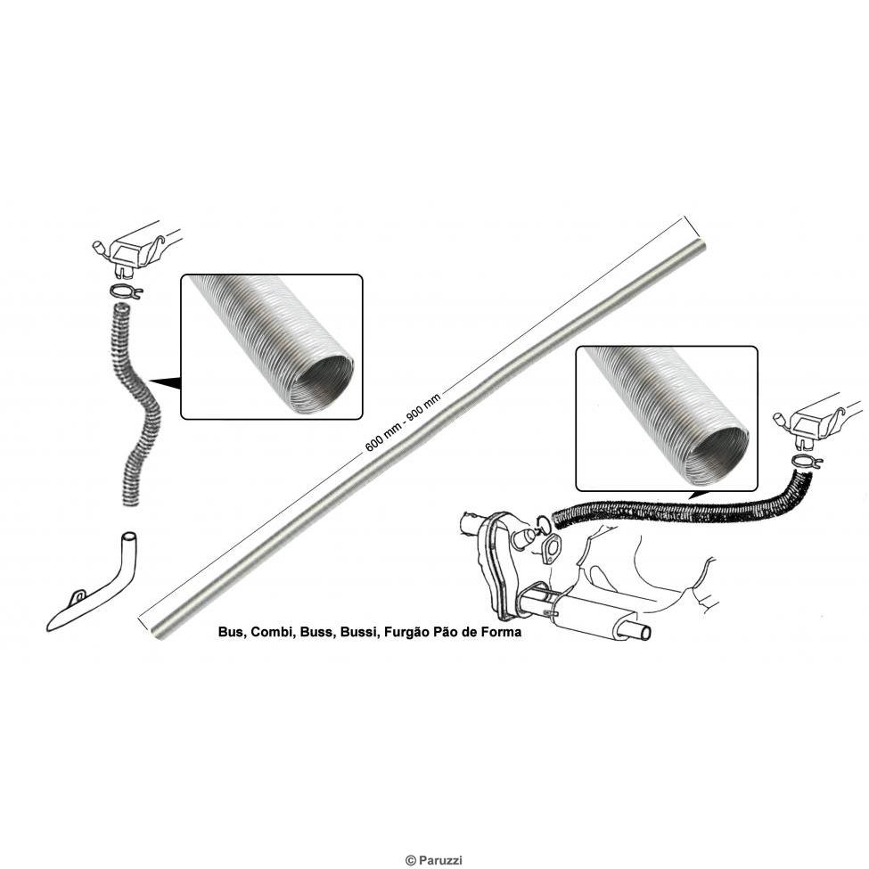 Luftfilter und Heizungsschlauch aus Aluminium