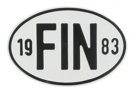 Landesplakette FIN 1983 oval Aluminium 18x12cm
