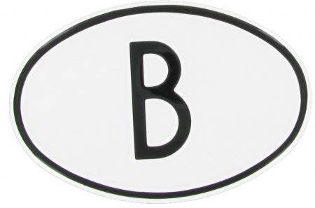 Landesplakette B Belgien oval Aluminium für Oldtimer