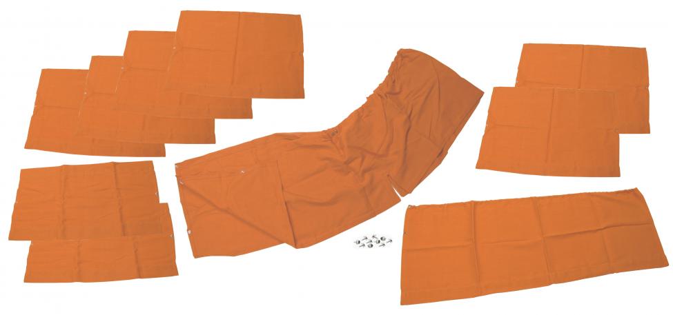 Vorhangset orange 10-teilig für Westfalia Camper 73-79