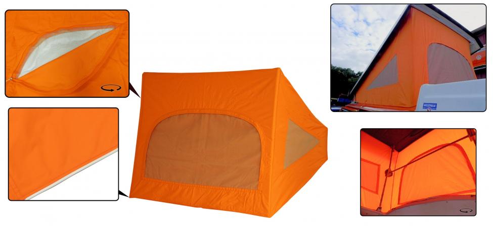 Westfalia Aufstelldach Zeltplane 3 Fenster orange