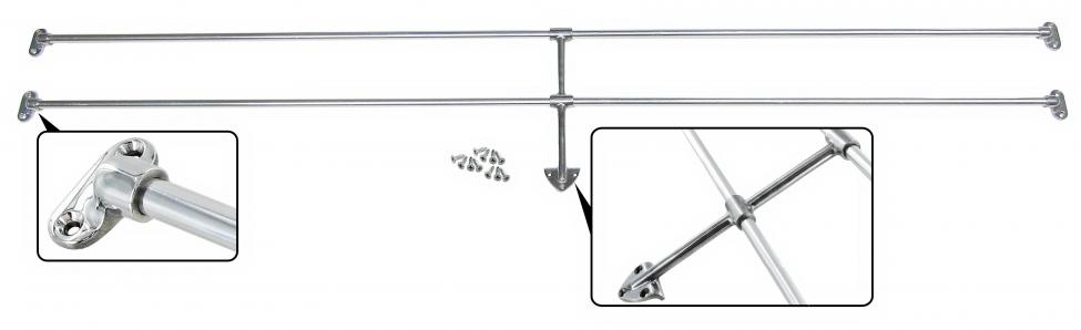 Jailbars Heckscheibe Aluminium verchromt für Bulli T1