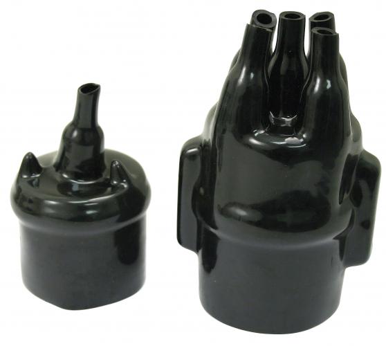Wasserdichte Zündkappe schwarz für 009 Verteiler (2-teilig)