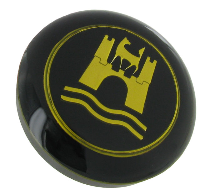 Hupenkopf mit goldenem Wolfsburg Emblem für Klassik-VW