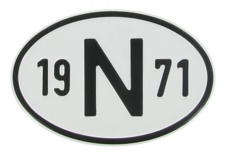 Landesplakette N 1971 oval Aluminium 18x12cm